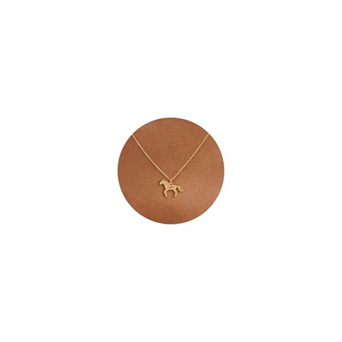 KINHOPI Collier Or Femme Collier Plaqué Or 14K Cheval Pendentif Bijoux Cadeaux pour Femme Filles