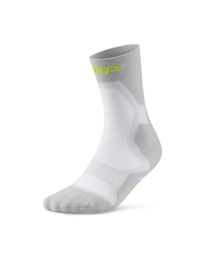CEP RUN CUSHION MID CUT LAUFSOCKEN UNISEX Gepolsterte Kompressionssocken für hohen Komfort Atmungsaktive Sportsocken mit gezielter Dämpfung Grau