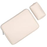 14 Zoll Laptop Hülle, mit Zubehör Tasche, Laptop Tasche für 13/13.3/14 Zoll, Wasserabweisend Laptoptasche, Schutzhülle für MacBook Air 13.6 M4 M3 M2 M1, MacBook Pro, HP, Dell, ASUS, Lenovo(Beige)