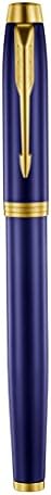 Parker IM Premium Limited Edition Fountain Pen - Lustrous Blue Lacquer with Gold Trim - Fine Gold Nib - Black Ink - Gift Boxed