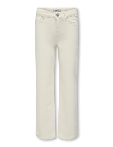 Vaqueros anchos niñas de corte cropped comodos pantalon denim ecru infantil holgado duradero