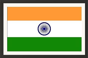 GIFT LIYA KYA Indian Flag Wall Hanging 1.5 Inches Framed Velvet Thermal Coated Lamination Photo Without Glass (14 X 19 Inch) 1