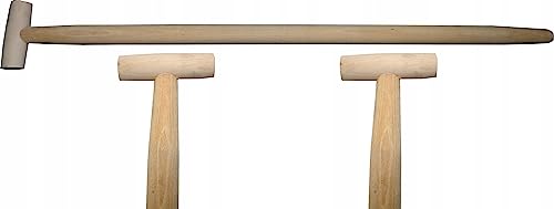 Lot de 2 manches, fourche, bêche, bêche, bêche, manche en bois, poignée en T, 100 cm de diamètre, 36 mm, en bois de hêtre