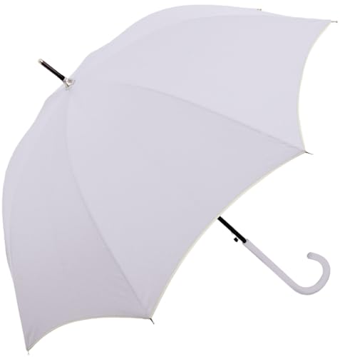 クラックス 晴雨兼用傘くすみカラー UVカット婦人長傘無地 60cm ジャンプ傘 (ブルーグレー)