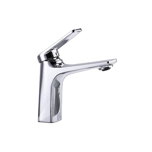 Mitigeur lavabo laiton argent haut robinet de salle de bain haut de gamme