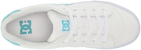 DC Women's Chelsea Low Top Causal Skate Shoe, White/Blue Radiance, 5 | Image 4