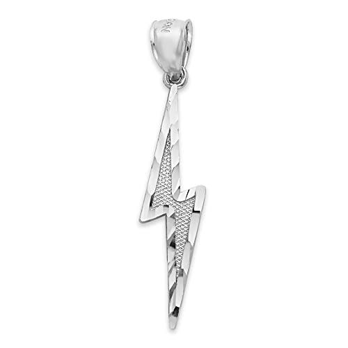 925 Sterling Silver Lightning Bolt Necklace, Thunderbolt Flash Pendant for Chain, Lightweight Silver Jewelry for hHim (No Chain (Pendant Only))