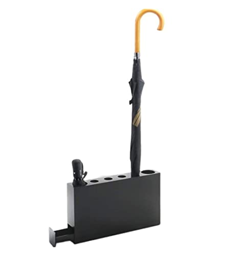 Porte-parapluie en métal rectangulaire avec bac d'eau pour bureau et maison