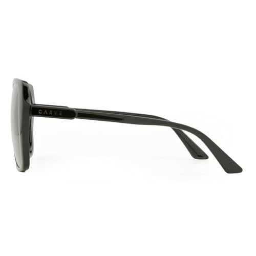 Image of CARVE Ebony Sunglasses - Retro Oversized Bold Square Frame - 100% UV Protection with Style