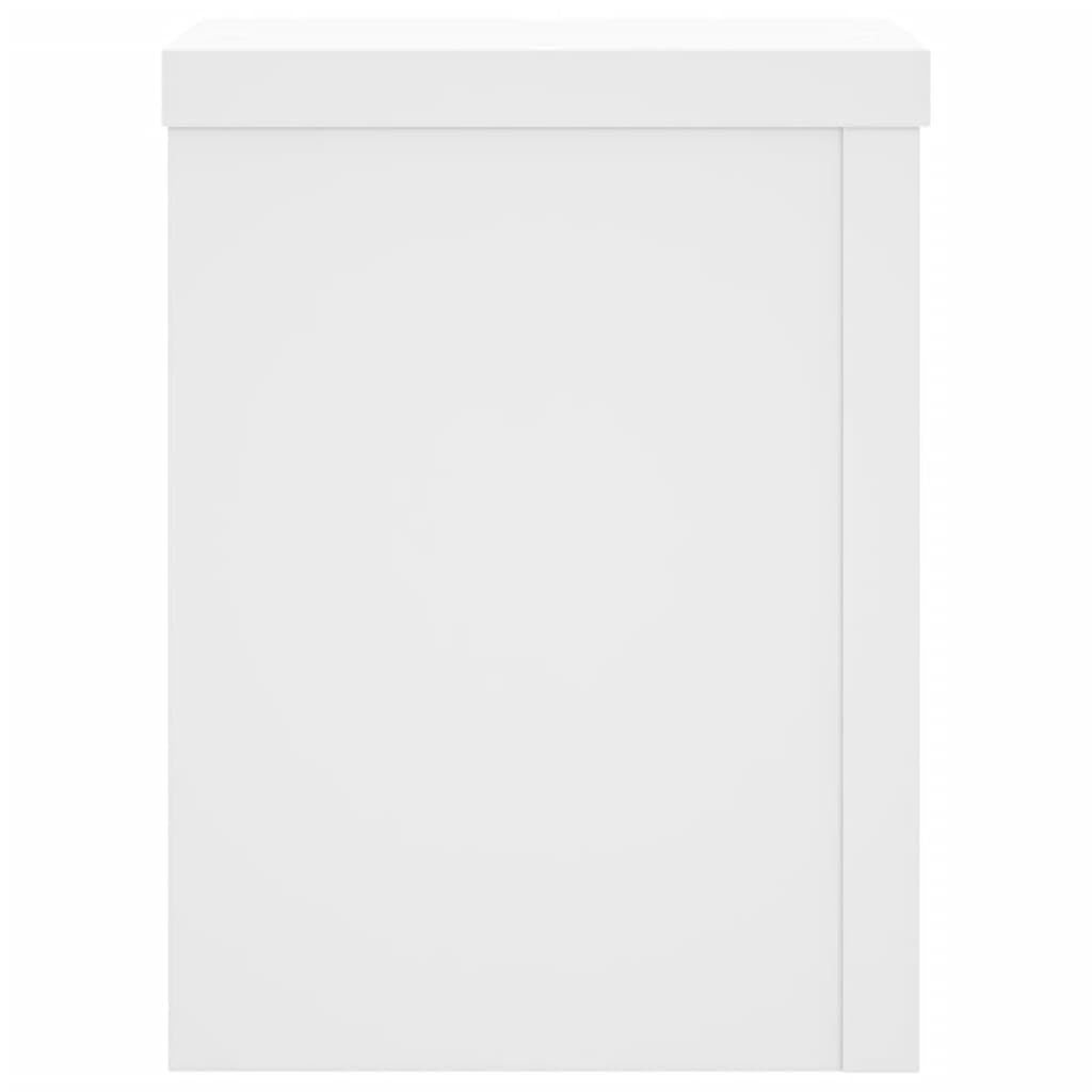 Stojak na rośliny, 2 szt., biały, 15 x 15 x 20 cm, wykonany z materiału drewnopochodnego do wnętrz, stabilny stojak na kwiaty z wydrążoną konstrukcją, ponadczasowe wzornictwo