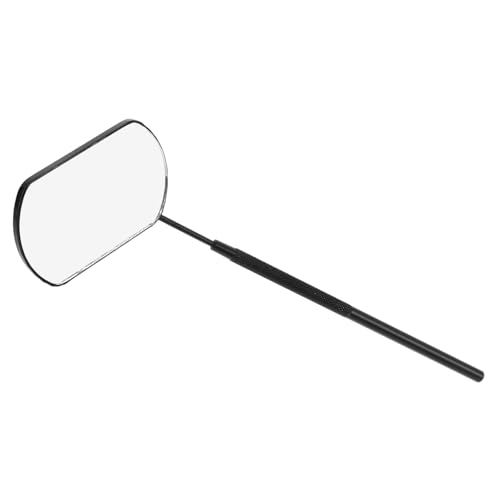 Vaguelly Espejo de pestañas Extensiones extensión Espejo de Mano Espejo de Maquillaje Espejo de inspección de pestañas portátil Herramienta de Salones de Belleza Acero Inoxidable Black