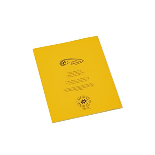 Crossbow Education Dyslexia Tinted Exercise Books - 9" x 7" 10mm lined with margin - Yellow (10 Pack) - Image 5