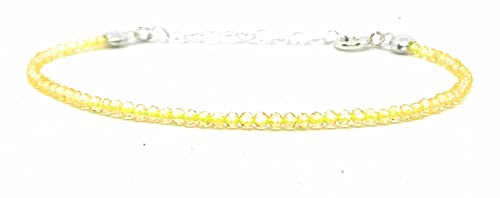 Pulsera de citrino 2 mm de grosor y plata de ley ajustable de 16 cm a 19 cm Cover