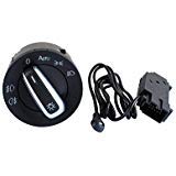 Generic Auto Headlight Sensor Chrome Switch, Replacement for 5ND 941 431 B, Fits for Golf MK5 / Golf MK6 / Tiguan/Jetta MK5, Automatic Headlight On/Off