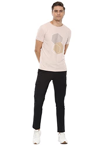Image of Louis Philippe Men's Slim Fit Solid Cotton Blend Cargos