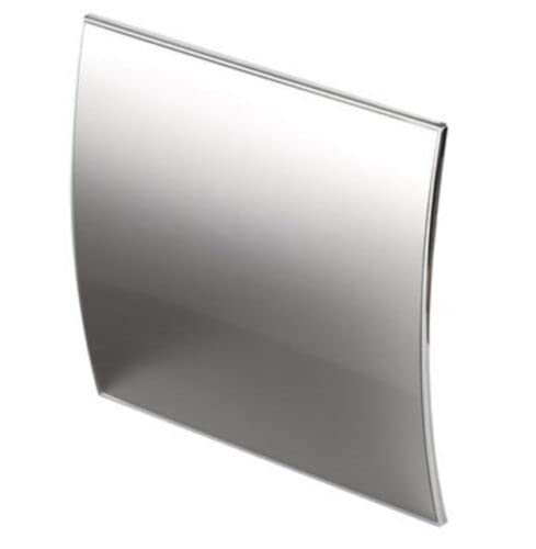 Bathroom Extractor Fan - 100mm / 125mm - with Modern Front Panel - Kitchen Ventilators (100mm / 4" Turbo KWT with Timer, Stainless Steel - PEI)