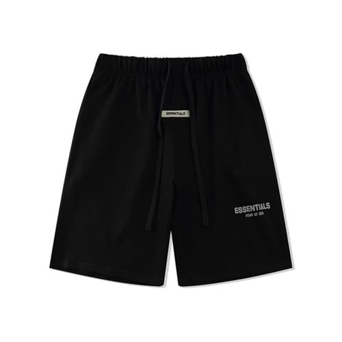 HAOZYUN Pantaloncini Donna Jogging Sport Casual Uomini E Donne Tendenza High Street Lettere Tridimensionali Pantaloni A Cinque Quarti (Color-2,S)