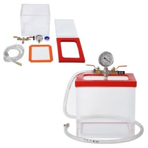 2 Gallon Vacuum Chamber, 0.7IN Wall Thickness, Upgraded Multipurpose Acrylic Vacuum Degassing Chamber, Transparent Vacuum Chamber, for Resin Degassing, Silica Gel Degassing