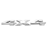 Rebvugr 4X4 Emblem Badge, 3D Chrome Badge Decal Sticker, Truck Decals Universal Car Exterior Accessories Compatible with 4RUNNER Tundra Tacoma Rear Tailgate Tail Gate Door Truck SUV Pickup (Silver)
