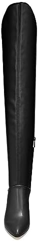 Callie Black Leather Franco Sarto Knee High Boots | Image 4