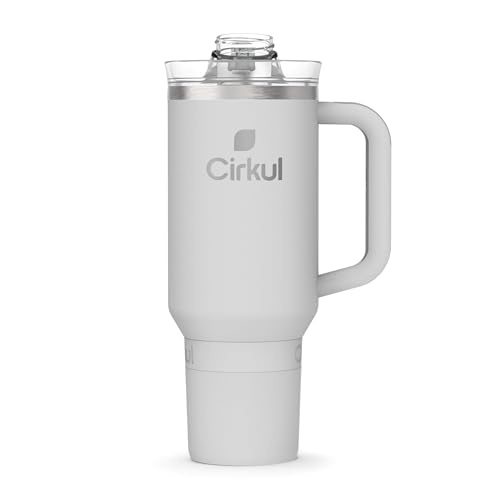 Cirkul Light Gray All-Day StrawSip™ Tumbler - 40oz Gray Stainless Steel Tumbler, Flavor Cartridges Not Included