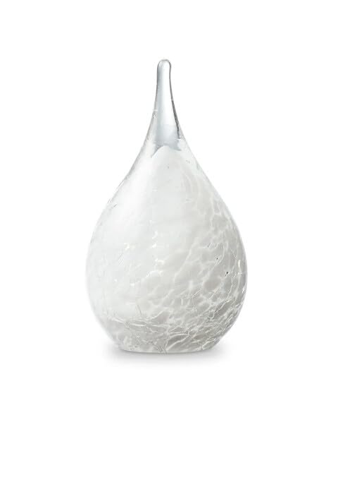 Mini-urne cristal Memorie krakele White, l'excellence du verre soufflé