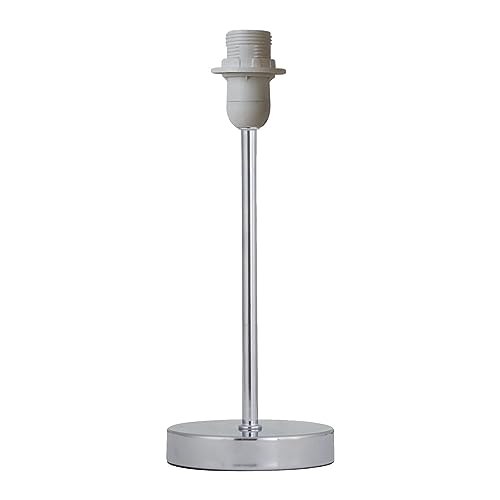 firstchoicelighting Polished Chrome Table Lamp or Bedside Light Base, Modern Design, Height 26cm, Base Only, LED Compatible