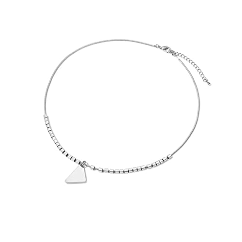 Collier géométrique triangle en acier pour femme style ras du cou