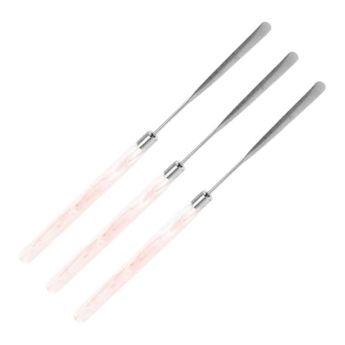 PLAFOPE Stainless Steel Makeup Mixing Spatula 3 Pack Nail Art Tools Mini Metal Palette Stick Facial Mask Mixing Stick Versatile Cosmetics Tool