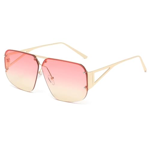 Lunettes de soleil rectangulaires vintage métal homme femme protection solaire UV400
