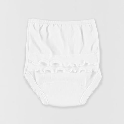 BABIDU Braguita Bebé De Punto y Volante Trasero, Cubrepañal 100% Algodón, Suave y Transpirable, Braguas Bebé Niña y Niño, Cubrepañal para Recién Nacidos, Ropa Interior Bebé, Braga Ideal Uso Diario