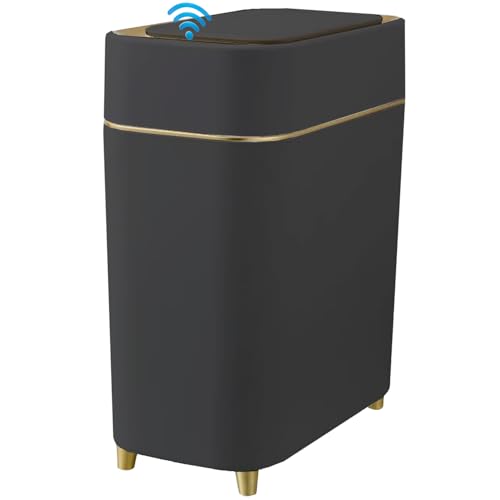 Caneca de basura automática rectangular 2 galones negro oro