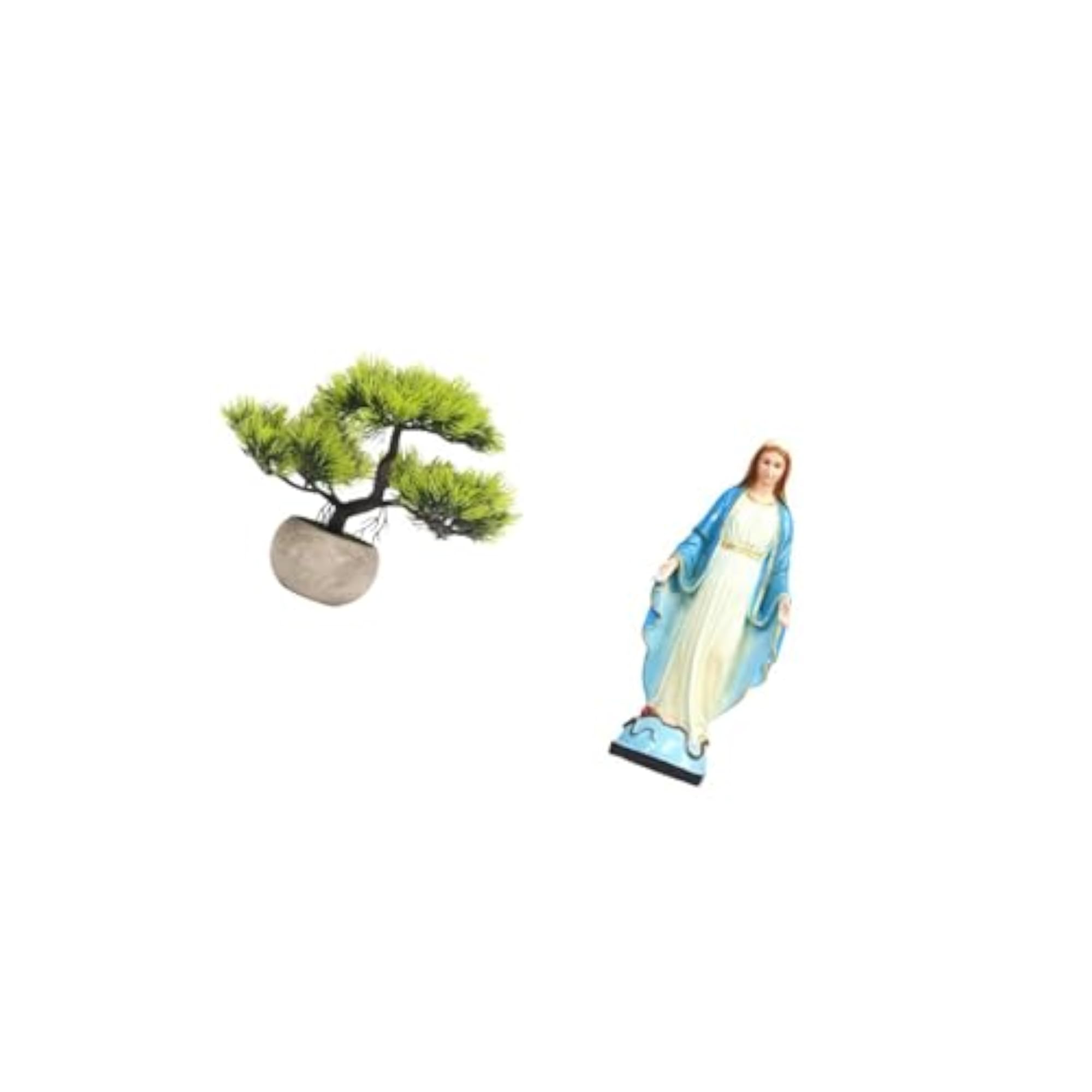 Graceful Bonsai Lady Artificial Greenery Statue Decor