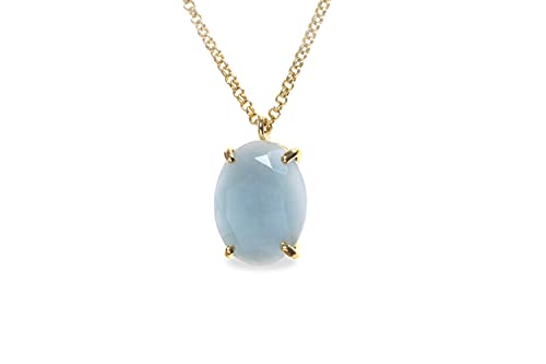 Collier pierre de naissance aigue-marine, le cadeau parfait pour elle