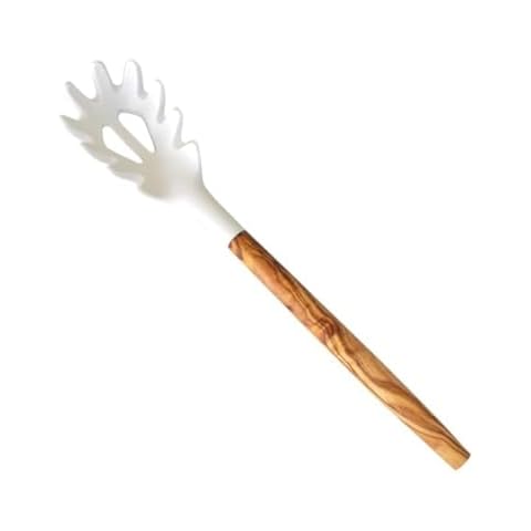 Naturally Med Silicone Spaghetti Server with Olive Wood Handle Cover