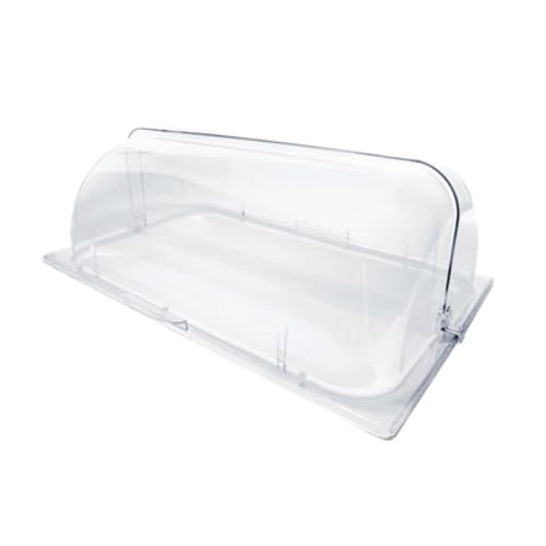 A-to-Z Supply PLRCF001R Chafer Dome Cover, Oblong, roll top, one Sided Handle, Polycarbonate, Clear (for Full Size 8 qt. chafers)