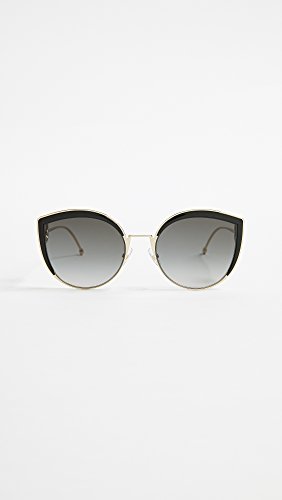 Fendi Women's Round Slight Cat Eye Sunglasses, Black/Dark Grey Gradient, One Size #TOP1