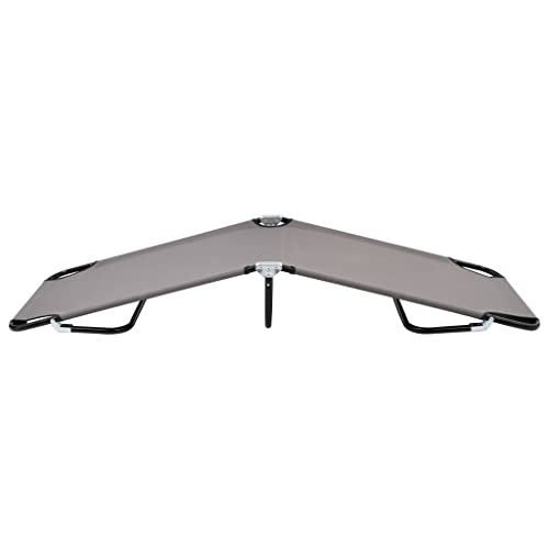 Chaise longue d'extérieur pliante en acier gris transat balcon - 4