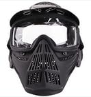 Senmortar Airsoft Mask Full Face Tactical Masks Protection Gear for Halloween CS Game Costume Accessories Motocross Cosplay Black & Clear