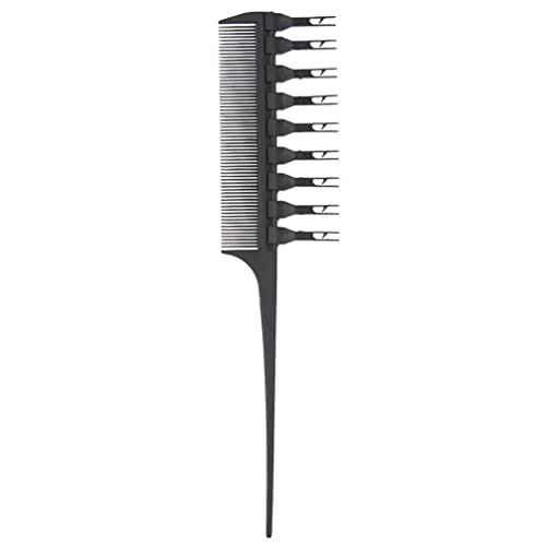 Frcolor Professional Hair Combs for Styling Hair Weaving Sectioning Foiling Comb Hair Coloring Highlighting (Black)