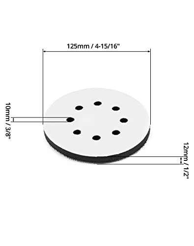 QWORK 2 Stück 125 mm Schwamm Interface Pad Kissen Pad Klett für Schleifteller (8 Löcher)