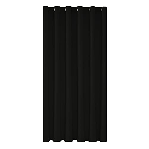 Deconovo Door Curtains 79 x 106 Inch Window Treatment Blackout Curtains Thermal Insulated Decorative Soft Energy Saving Room Darkeing Eyelet Curtains for Kid Black Set of 1