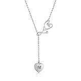 JZCOLOR Nurse Stethoscope Necklace for Women - 925 Sterling Silver Initial Letter Doctor Stethoscope Pendant Doctor Nurse Medical Student Back to School Jewelry Gift (M)