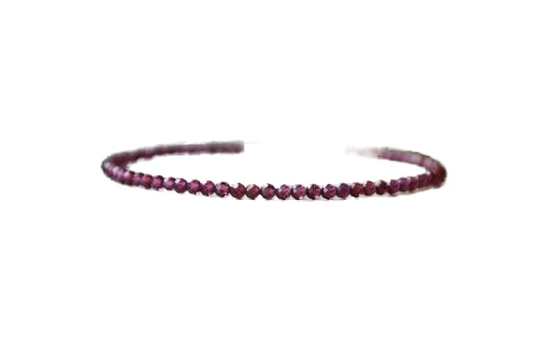 Garnet 2.5mm round shape faceted cut gemstone beads bracelet