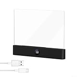 Buch Leselampe, Tragbare Flaches Buchlicht, flache Leselampe mit 3 Farben und Timer, augenschonendes Licht, transparent und zum Bemalen geeignet, 18.5x2.25x15.3cm(Schwarz)