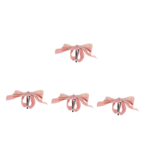 4 Pinces à cheveux banane avec nœud élégant pour queue de cheval verticale