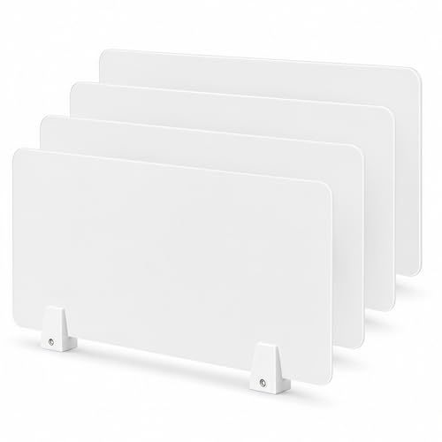 Image of 4 Pcs Desk Divider Frosted Acrylic Desktop Privacy Panels, 60 x 40cm