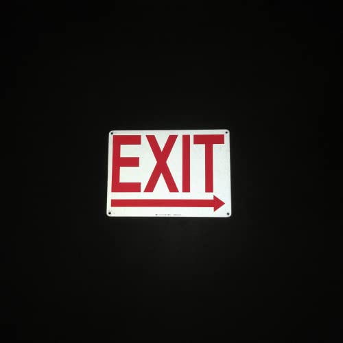Tradesafe Exit Sign - Exit Signs With Right Arrow, Quick Install Aluminum Safety Sign, Light Reflective, Uv-Resistant, Waterproof, 14” X 10” Exit Right Signs For Business #TOP5