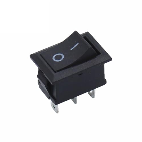 Interruptor basculante KCD1 de 3 pines con luz verde, 250V y 6A para control de encendido, 10 uds 6