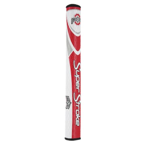 SuperStroke NCAA Golf Putter Grip Ohio State University (Mid Slim 2.0)| Cross-Traction Surface Texture and Oversized Profile | Even Grip Pressure for a More Consistent Stroke | Non-Slip Grip